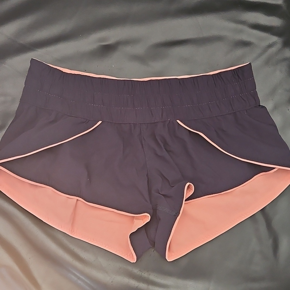 Lululemon Run Times Shorts Double Sided Pink/gray Shorts Size 4